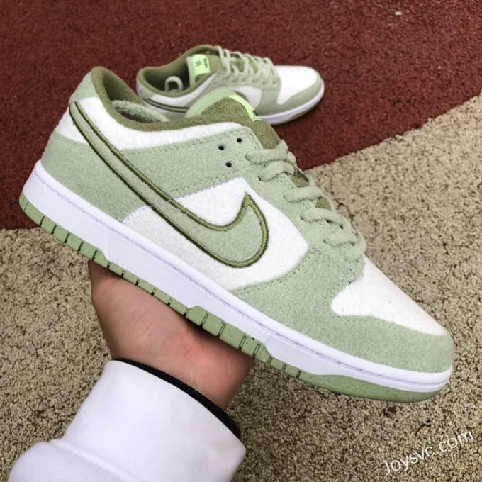 Nike Dunk Low Fleece White Green DQ7579-300