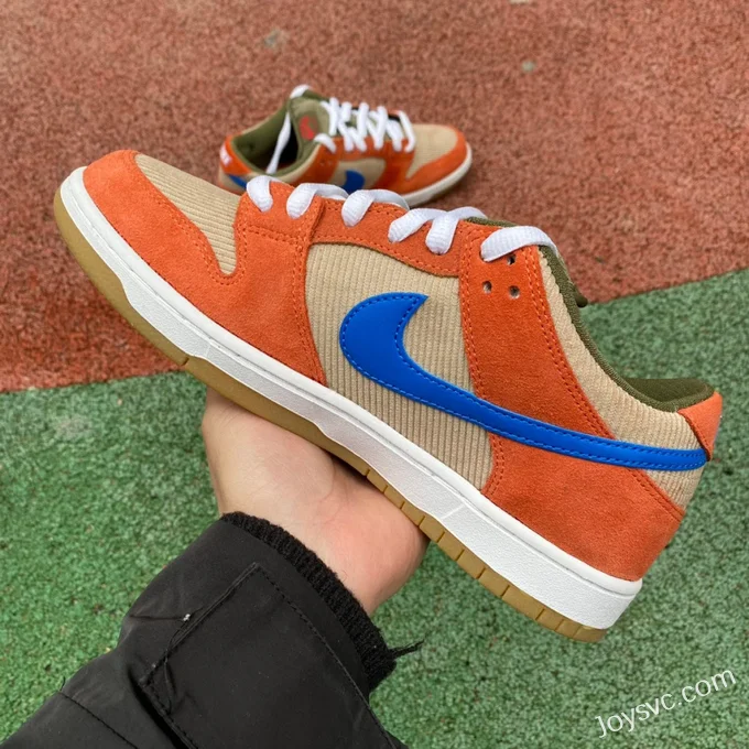 Nike SB Dunk Low Pro Corduroy Orange Blue BQ6817-201