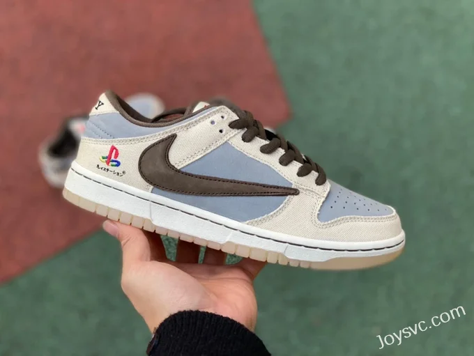 Travis Scott x Playstation x Nike SB Dunk Low Grey Blue CU1726-800