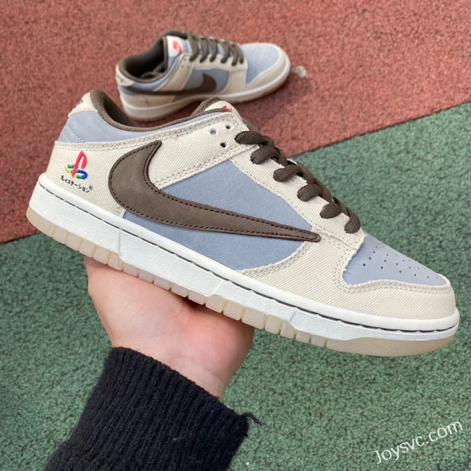 Travis Scott x Playstation x Nike SB Dunk Low Grey Blue CU1726-800