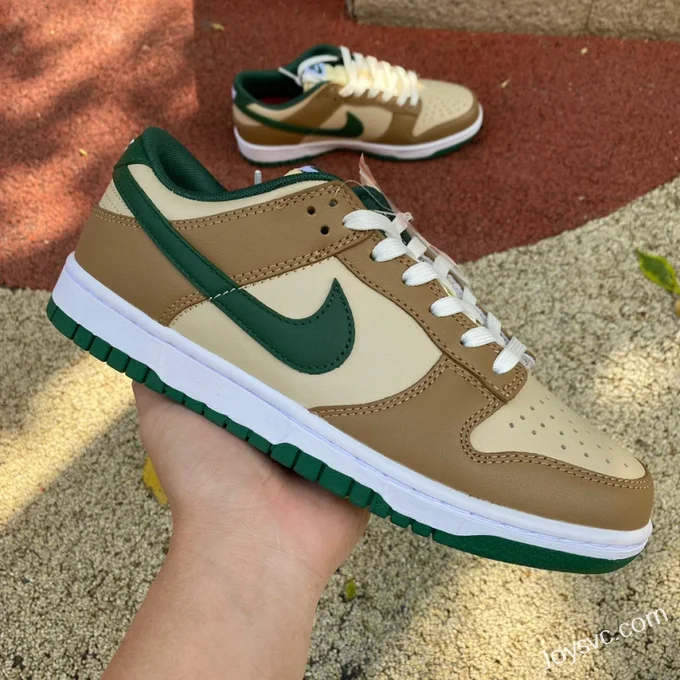 Nike Dunk Low Beige Brown Green Retro Sneakers FB7160-231