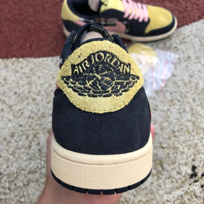 Travis Scott x Air Jordan 1 Low CQ4277-618 Black Yellow Mesh Reverse Swoosh