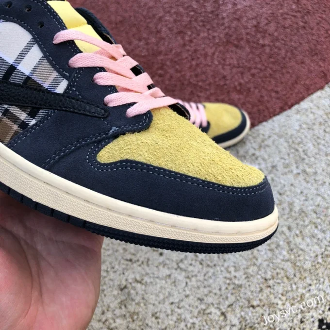 Travis Scott x Air Jordan 1 Low CQ4277-618 Black Yellow Mesh Reverse Swoosh