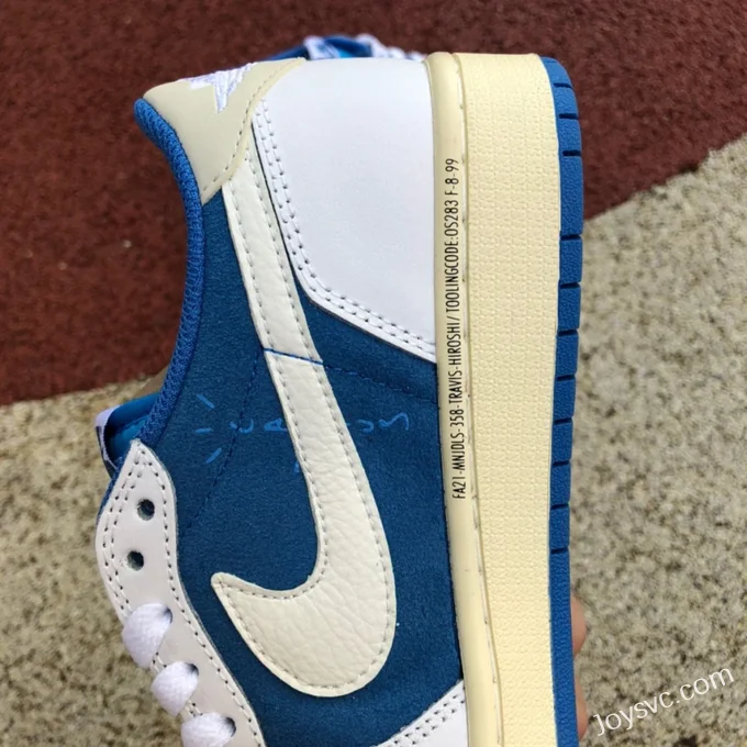 Travis Scott x Air Jordan 1 Low DQ4277-212 White Blue Reverse Swoosh