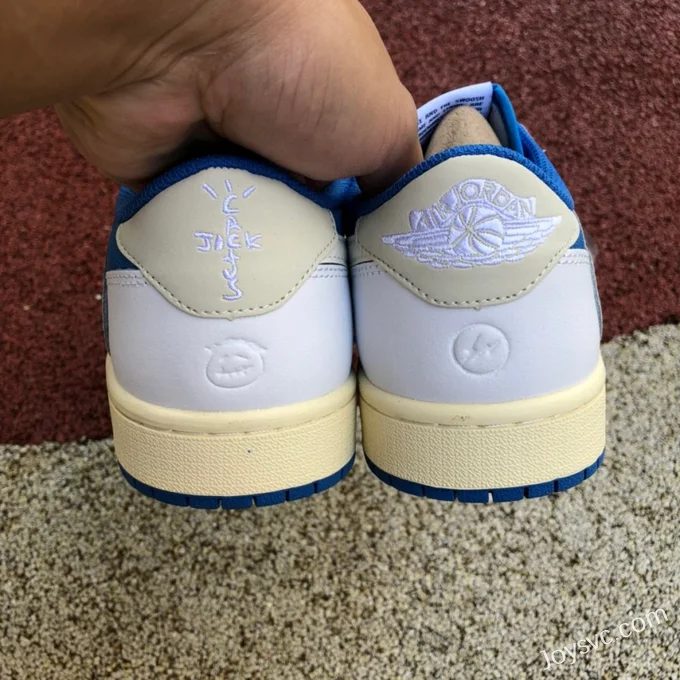 Travis Scott x Air Jordan 1 Low DQ4277-212 White Blue Reverse Swoosh