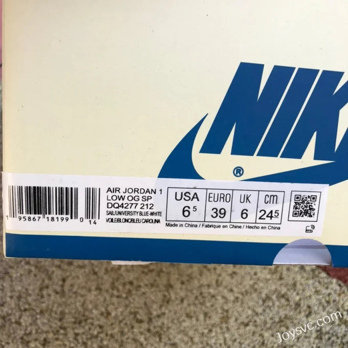 Travis Scott x Air Jordan 1 Low DQ4277-212 White Blue Reverse Swoosh