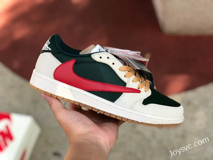 Travis Scott x Air Jordan 1 Low DM7866-801 White Red Green Reverse Swoosh