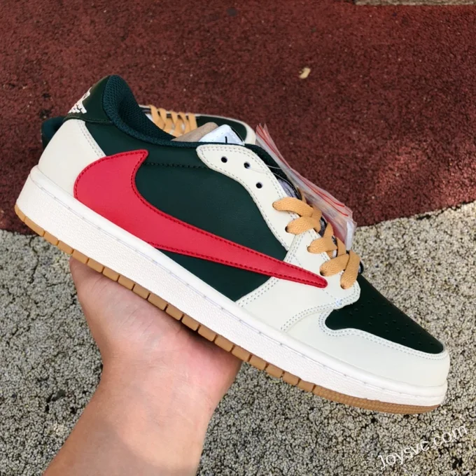 Travis Scott x Air Jordan 1 Low DM7866-801 White Red Green Reverse Swoosh