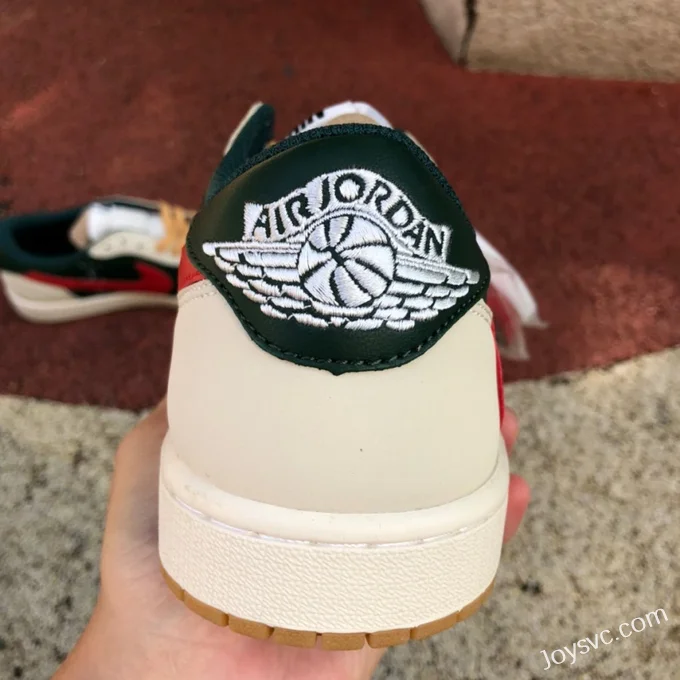 Travis Scott x Air Jordan 1 Low DM7866-801 White Red Green Reverse Swoosh