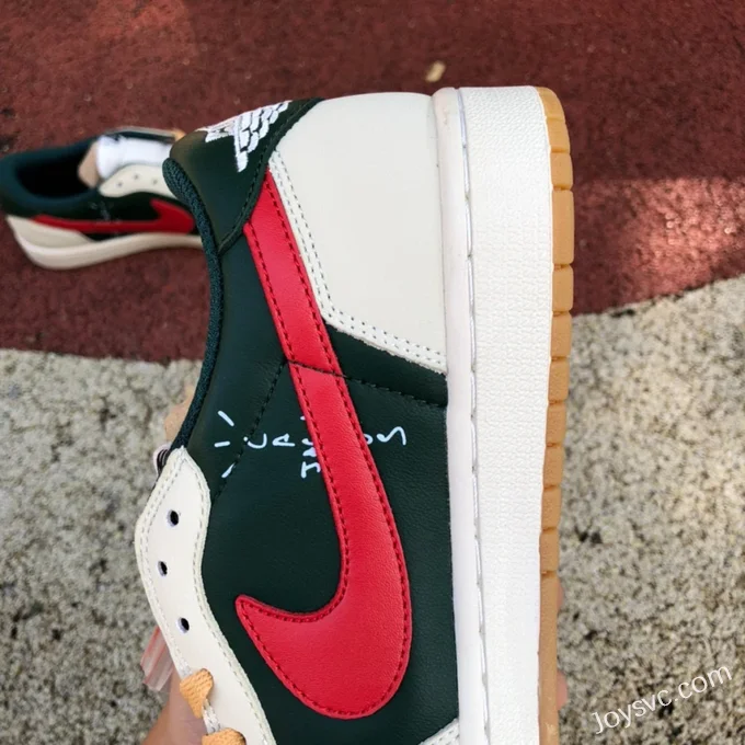 Travis Scott x Air Jordan 1 Low DM7866-801 White Red Green Reverse Swoosh