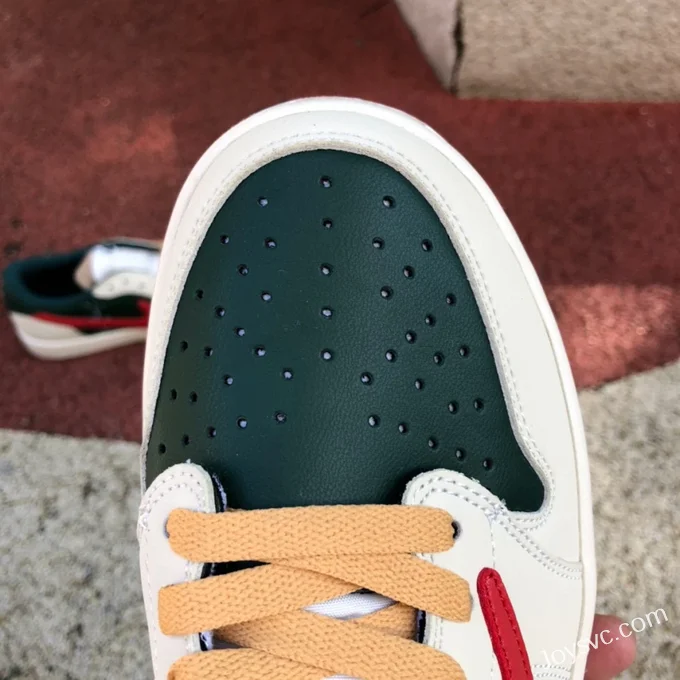 Travis Scott x Air Jordan 1 Low DM7866-801 White Red Green Reverse Swoosh