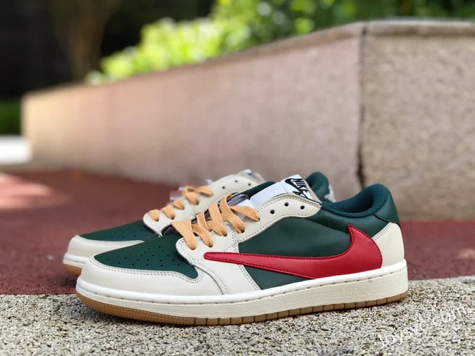 Travis Scott x Air Jordan 1 Low DM7866-801 White Red Green Reverse Swoosh