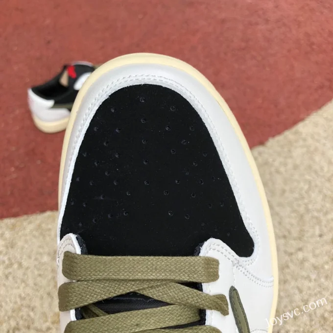 Travis Scott x Air Jordan 1 Low DZ4137-106 White Black Green Reverse Swoosh