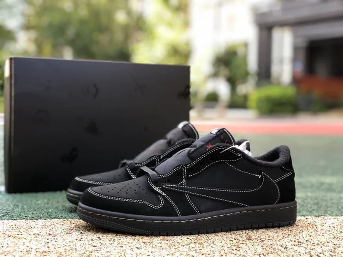 Travis Scott x Air Jordan 1 Low DM7866-001 Black Cat Pure Version