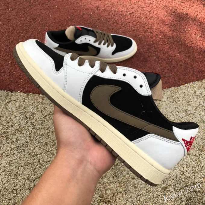 Travis Scott x Air Jordan 1 Low CQ4277-990 Black Mocha White Reverse Swoosh