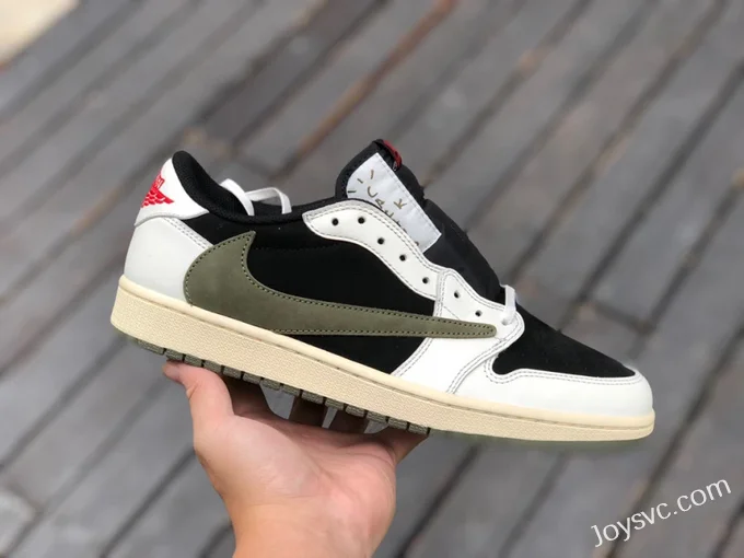 Travis Scott x Air Jordan 1 Low DZ4137-106 Olive Green 4.0 T1 Version