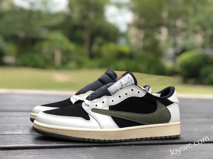 Travis Scott x Air Jordan 1 Low DZ4137-106 Olive Green 4.0 T1 Version