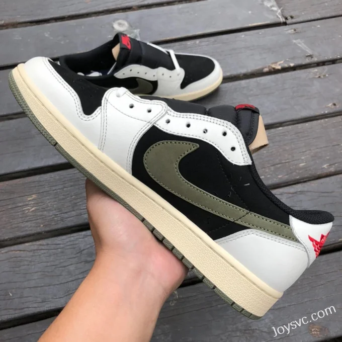 Travis Scott x Air Jordan 1 Low DZ4137-106 Olive Green 4.0 T1 Version