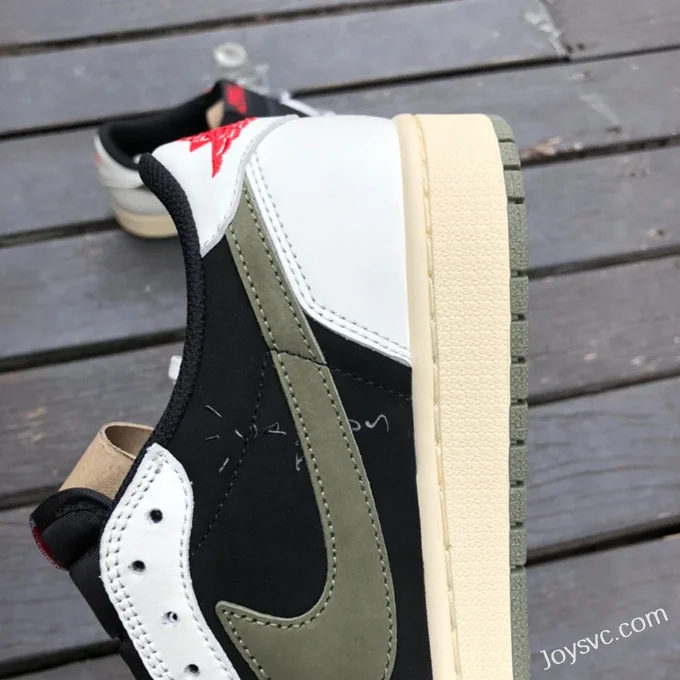 Travis Scott x Air Jordan 1 Low DZ4137-106 Olive Green 4.0 T1 Version