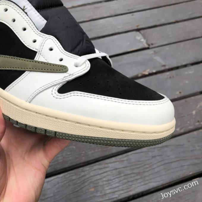 Travis Scott x Air Jordan 1 Low DZ4137-106 Olive Green 4.0 T1 Version