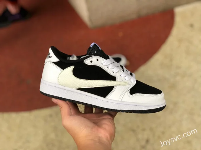 Travis Scott x Air Jordan 1 Low DM7866-101 Black White Panda Reverse Swoosh