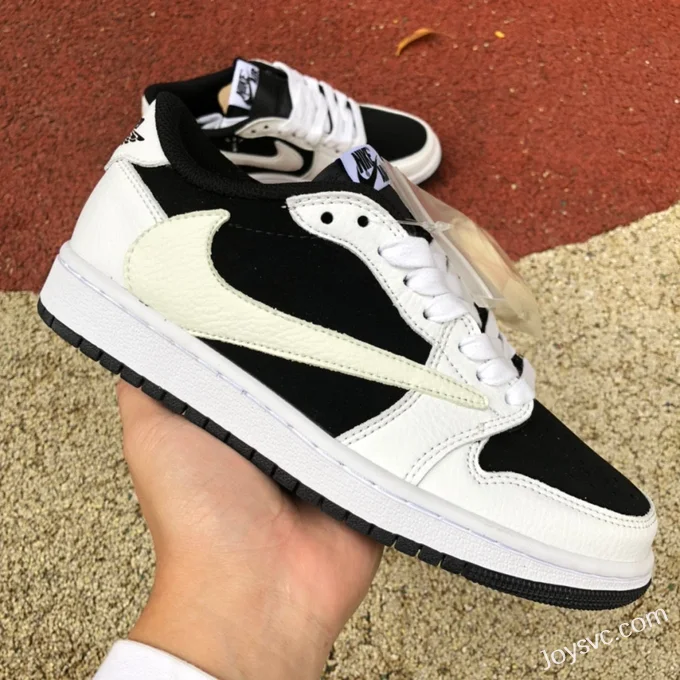 Travis Scott x Air Jordan 1 Low DM7866-101 Black White Panda Reverse Swoosh