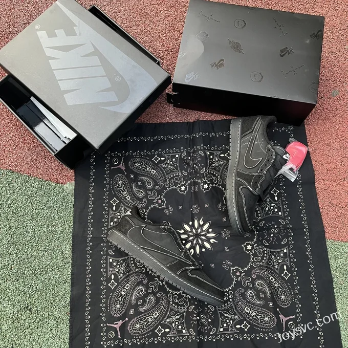 Travis Scott x Air Jordan 1 Low DM7866-001 Black Cat LW Version