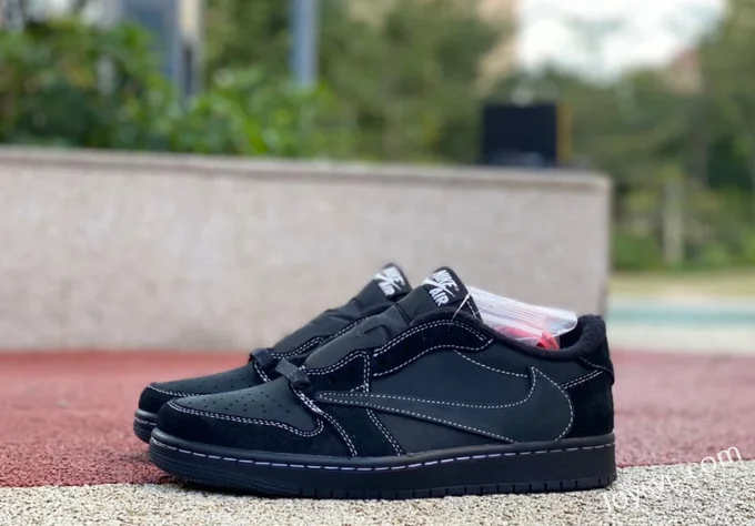 Travis Scott x Air Jordan 1 Low DM7866-001 Black Cat Cost-Effective Version