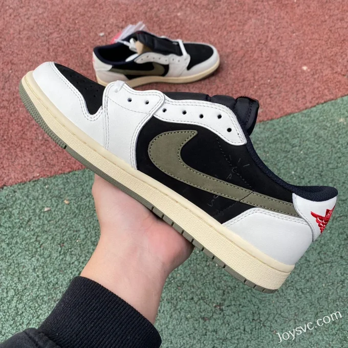 Travis Scott x Air Jordan 1 Low DZ4137-106 Olive Green T1 Version