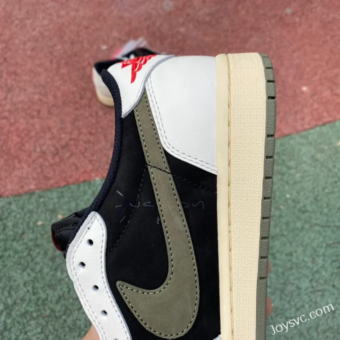 Travis Scott x Air Jordan 1 Low DZ4137-106 Olive Green T1 Version