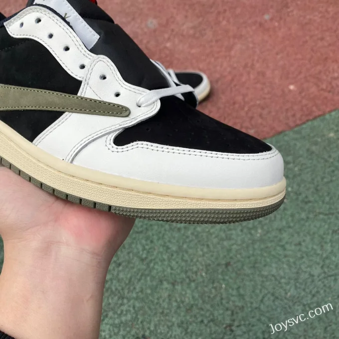 Travis Scott x Air Jordan 1 Low DZ4137-106 Olive Green T1 Version