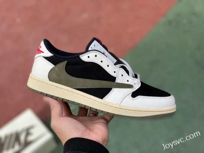 Travis Scott x Air Jordan 1 Low DZ4137-106 Olive Green T1 Version