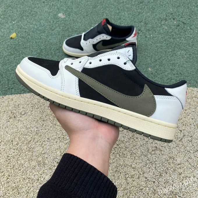 Travis Scott x Air Jordan 1 Low DZ4137-106 Olive Green S2 Version