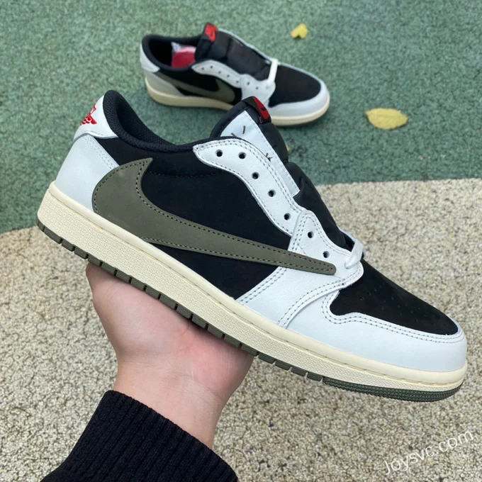 Travis Scott x Air Jordan 1 Low DZ4137-106 Olive Green S2 Version