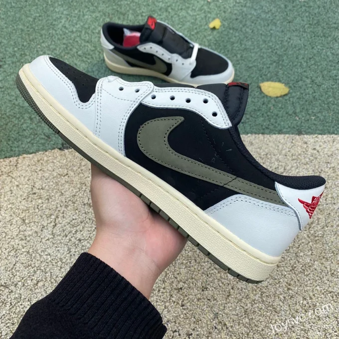 Travis Scott x Air Jordan 1 Low DZ4137-106 Olive Green S2 Version