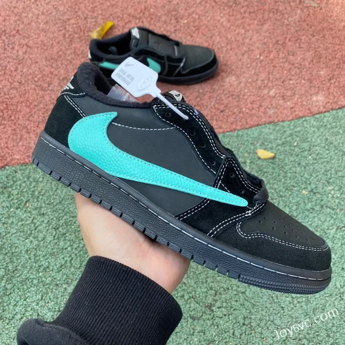 Travis Scott x Air Jordan 1 Low DZ1382-001 Black Tiffany Reverse Swoosh