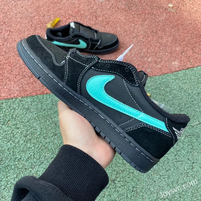 Travis Scott x Air Jordan 1 Low DZ1382-001 Black Tiffany Reverse Swoosh