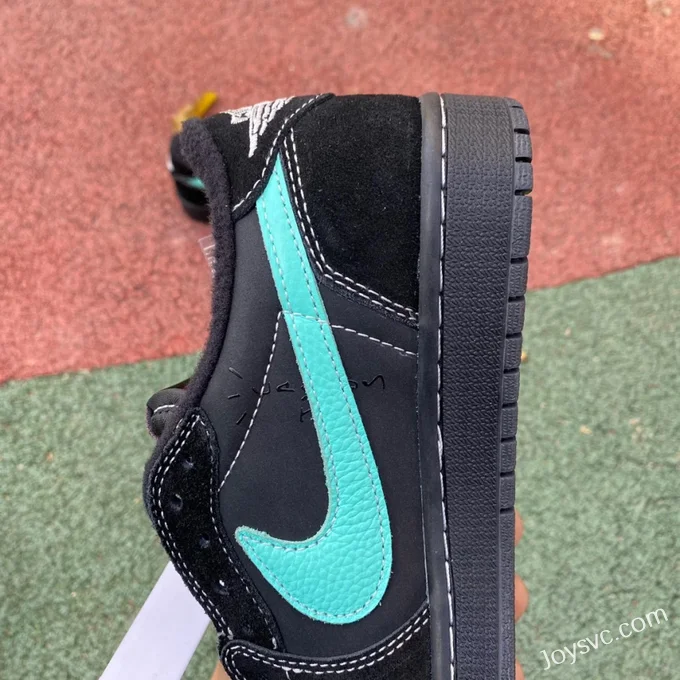 Travis Scott x Air Jordan 1 Low DZ1382-001 Black Tiffany Reverse Swoosh