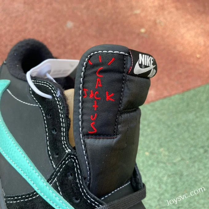 Travis Scott x Air Jordan 1 Low DZ1382-001 Black Tiffany Reverse Swoosh