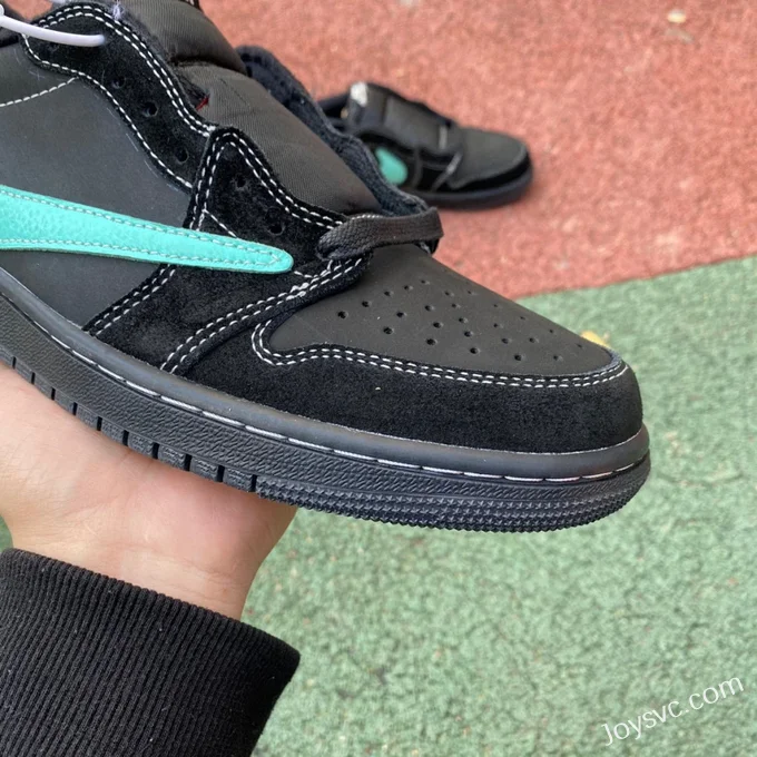 Travis Scott x Air Jordan 1 Low DZ1382-001 Black Tiffany Reverse Swoosh