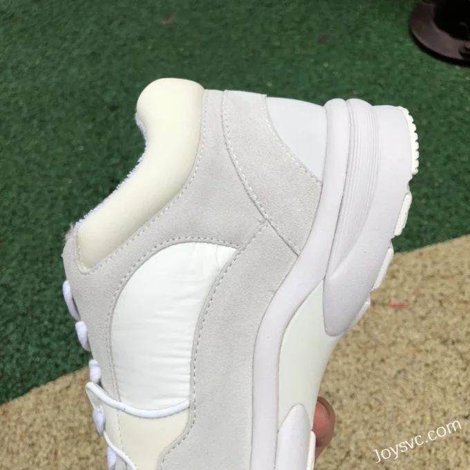 CHANEL Suede Effect Nylon Sneakers in White