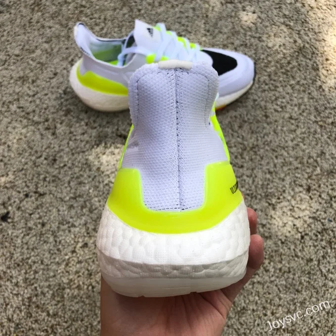 adidas UltraBoost 21 White Fluorescent Green FY0366