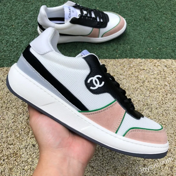 CHANEL 22 Panda Sneakers in White Pink and Black