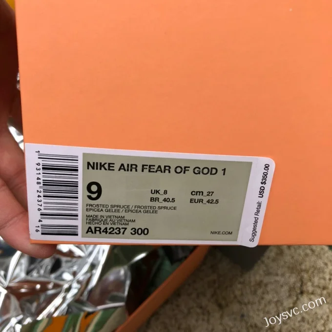 Nike Air Fear of God 1 Mint Green AR4237-300