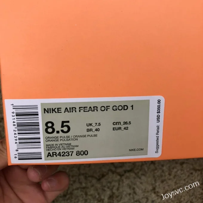 Nike Air Fear of God 1 Orange AR4237-800