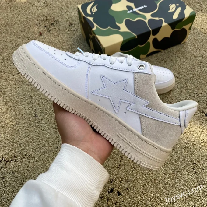 BAPE STA SK8 Low-Top Shoes in Cloud White