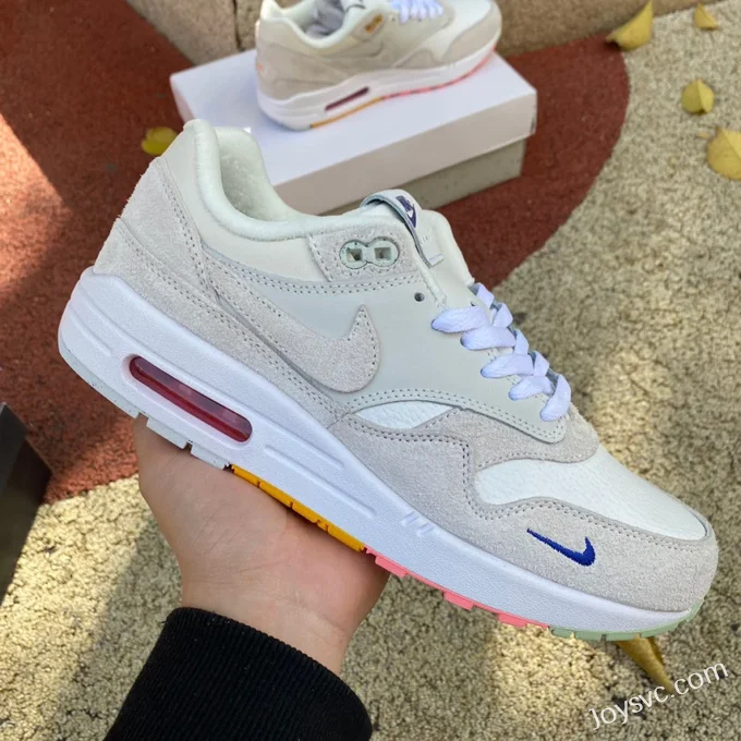 Nike Air Max 1 PRM White Grey Women's Running Shoes FB4959-121