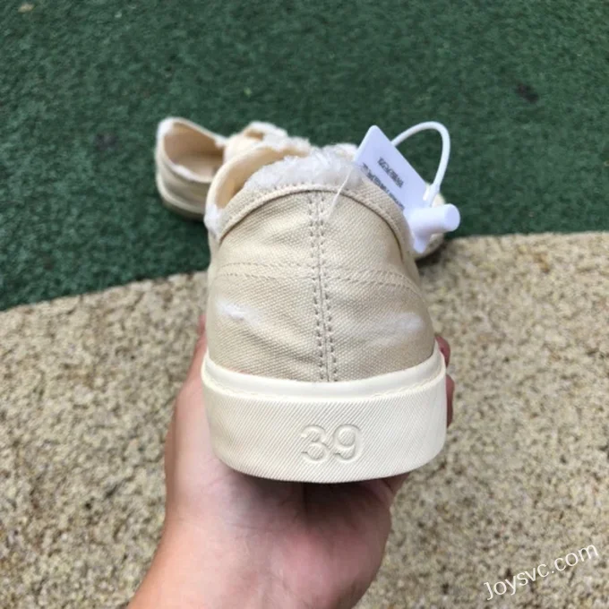 Balenciaga Paris Beige Low Top Canvas Sneakers