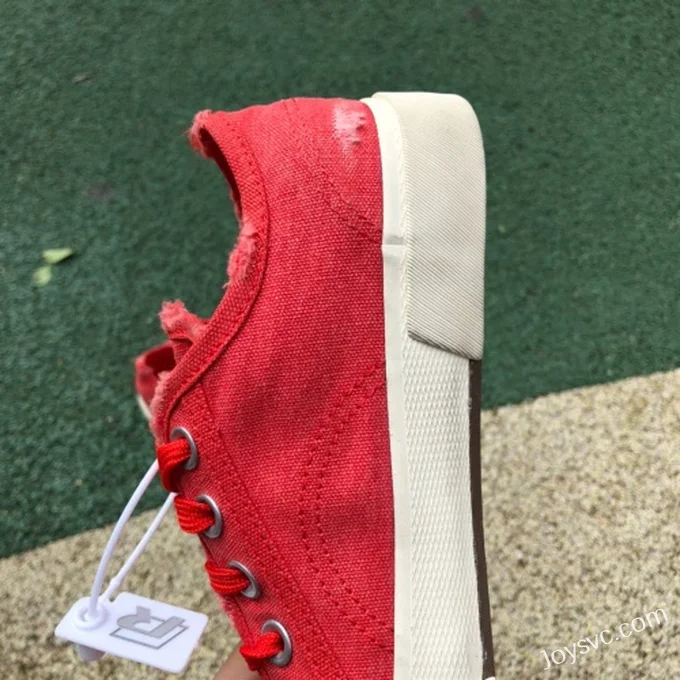 Balenciaga Paris White Red Canvas Sneakers