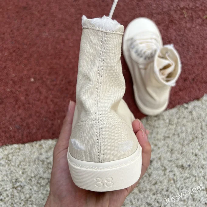 Balenciaga Paris Beige High Top Canvas Sneakers